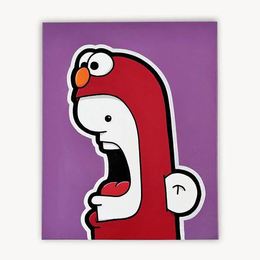 Shouter vs Elmo painting